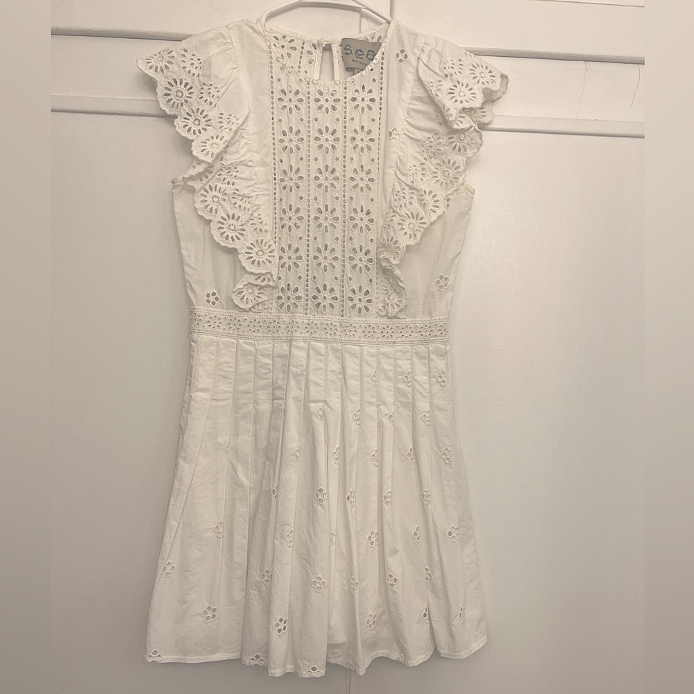 Sea New York White Tunic Eyelet Mini Dress